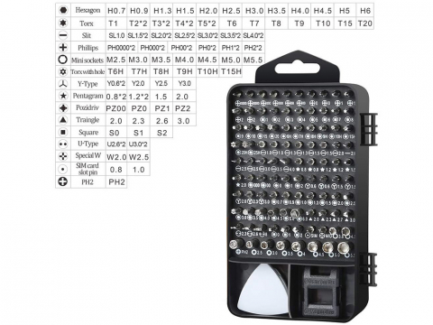 Set surubelnite telefon mobil , service gsm, 115 in 1, cu clipsuri desfacere telefon [2]