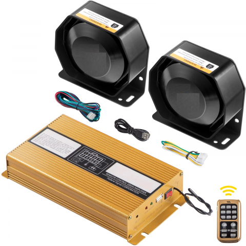 Accesorii Maverick Canam - Sirena 8 sunete cu microfon 12V 200W , 400W 8 sunete puternice de avertizare pentru mașină, sirenă de incendiu pentru alarmă de urgență de poliție, Sirenă pentru vehicul