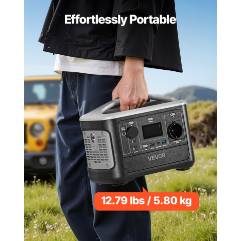Stație de alimentare portabilă, baterie de rezervă LiFePO4 de 493 Wh cu 7 porturi de ieșire pentru urgențe la domiciliu, camping în aer liber, călătorii cu rulota [1]
