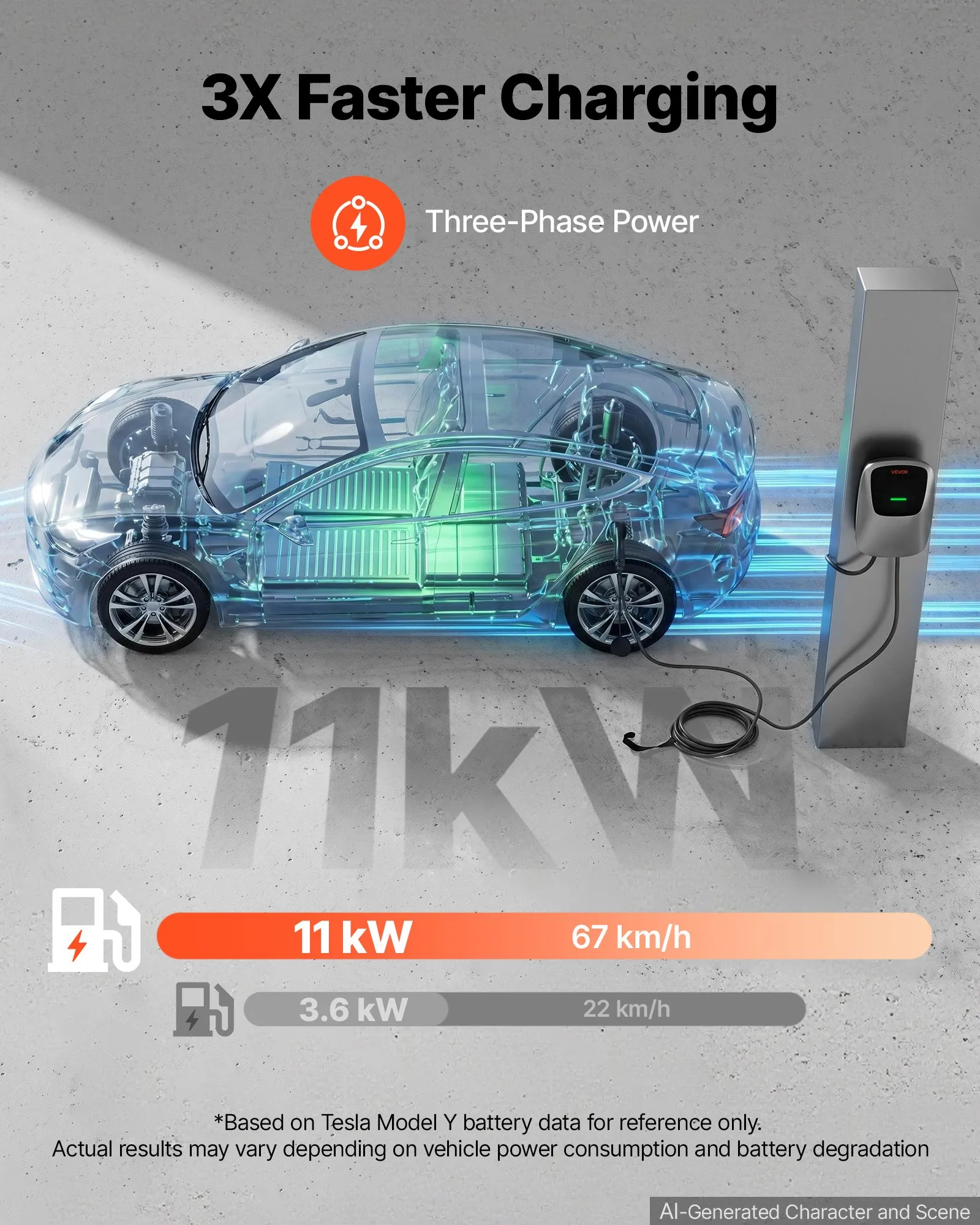 Stație încărcare EV Smart 11kW Type 2 cu cablu 7.5m [3]
