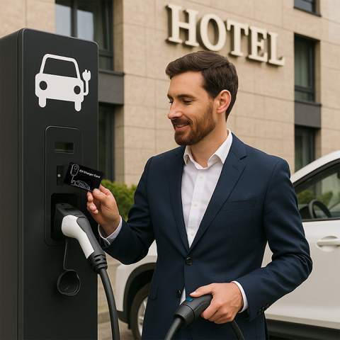 Statie incarcare masini electrice Qoltec 22kW Type 2 RFID Wallbox pentru hotel pensiune firme flote auto [2]