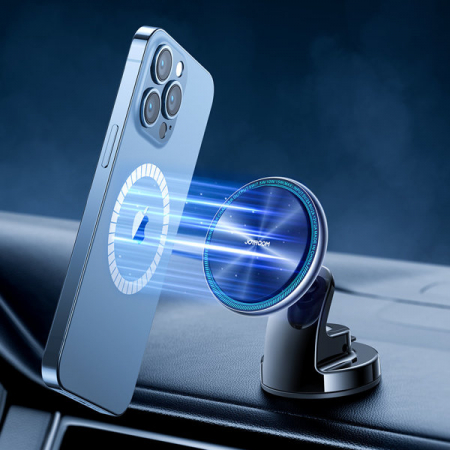 Suport Auto iPhone MagSafe cu incarcare Qi Wireless Induction Charger 15WJoyroom Car Magnetic Holder Qi Wireless Induction Charger 15W (MagSafe for iPhone Compatible) for Dashboard Silver (JR-ZS290) [1]