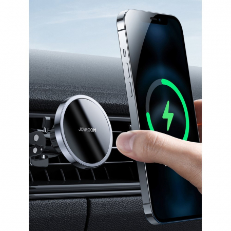 Suport Auto iPhone MagSafe cu incarcare Joyroom Car Holder Qi Wireless Induction Charger 15W (MagSafe for iPhone Compatible) Black [6]