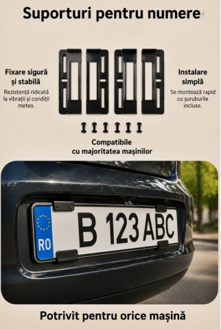 Accesorii - suport numar auto slim universal fata spate rezistent uv extra slim