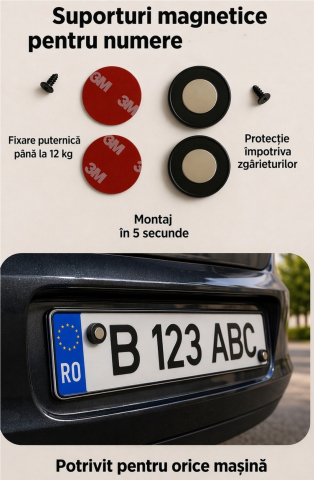 Auto - suport numar auto magnetic fara gaurire montaj rapid universal