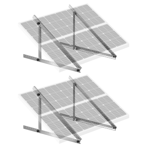Suporturi de montare pentru panouri solare - Suport reglabil panou solar 45 inch VEVOR, unghi 0-90°, set 2 bucăți, montaj acoperiș/sol