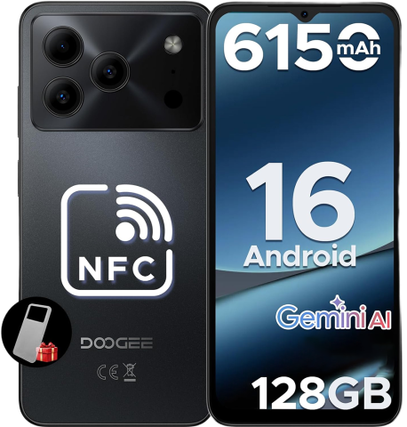 DOOGEE - Telefon Doogee Note 56 Pro 4G Octa-Core 6.56-inch IPS 90Hz 4GB RAM/128GB NFC 6150mAh Android 16 Negru