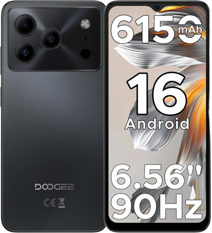 DOOGEE - Telefon Doogee Note 56 4G, 6.56-inch IPS 90Hz 64GB 6150mAh Android 16 Negru