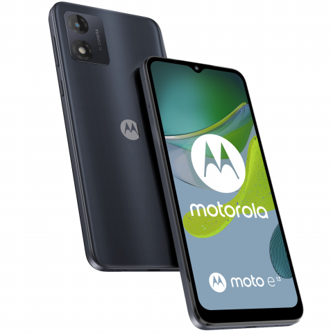 Telefoane Mobile - Telefon Motorola Moto E13, Octa Core 1.6 GHz, 64 GB + 2 GB RAM,  Dual SIM, Cosmic Black