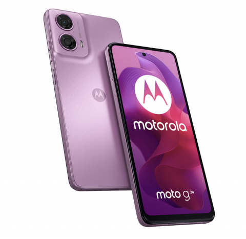 Telefoane Mobile - Telefon Dual SIM Motorola G24 Moto NFC, Octa Core 2.0 GHz, 128 GB + 4 GB RAM, Pink Lavender