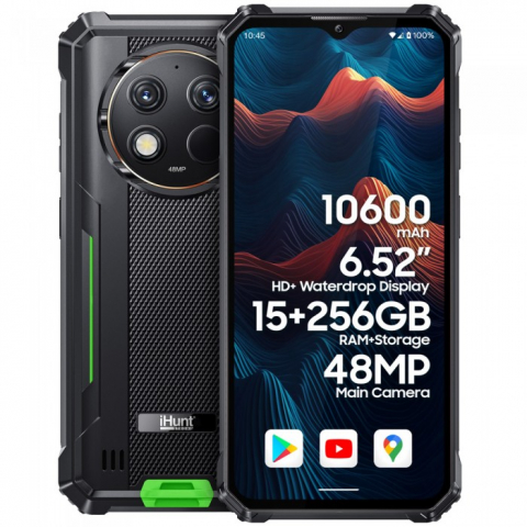 iHunt - Telefon iHunt Titan P15000 Ultra Green, 256gb, Camera 48mpx, Display 6.5 inch
