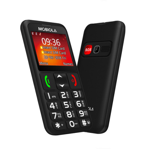 Mobiola MB700B telefon butoane mari, Dual‑SIM, SOS, încărcare pe stație [1]