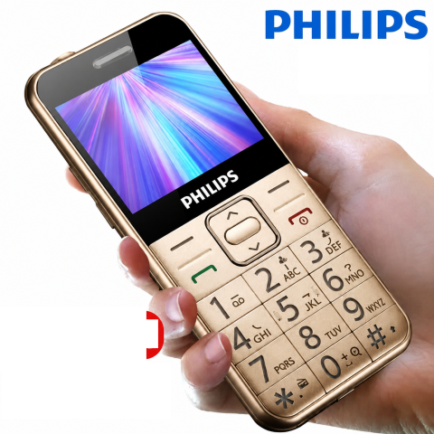 Telefon Philips E171, telefon cu butoane, gold [2]