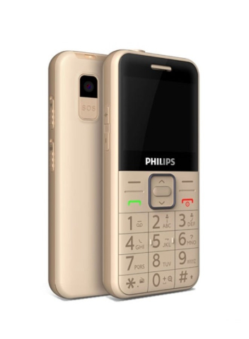 Telefon Philips E171, telefon cu butoane, gold [1]
