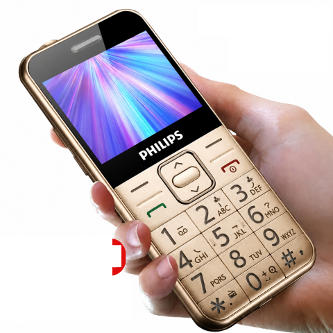 Promo - Telefon Philips E171, telefon cu butoane, gold