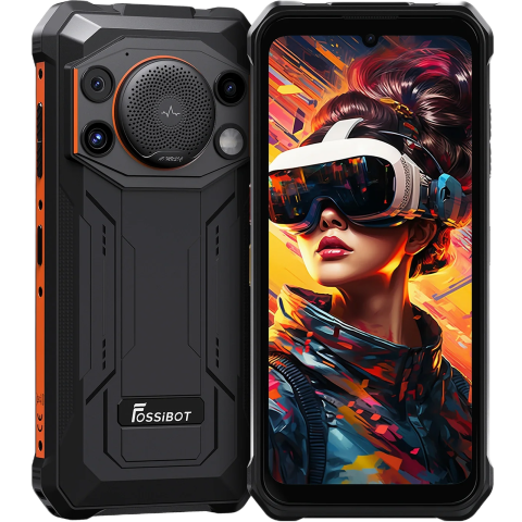 Telefoane Mobile - Telefon rugged Fossibot F110L, 4G, Dual SIM, 6.75-inch, T615, 4GB RAM, 128GB, NFC, Difuzor Puternic 128dB, Android 15, Orange
