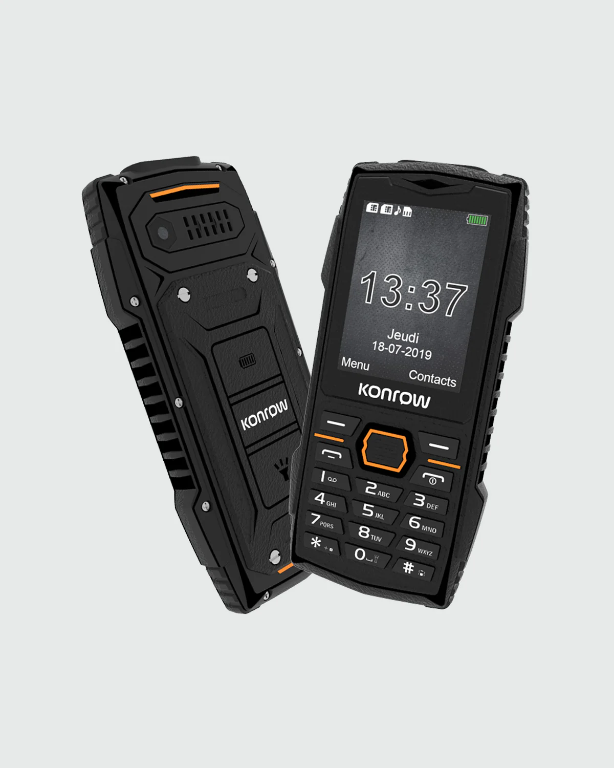 Telefoane Mobile - Telefon rezistent Konrow Stone Plus IP68 Certified Shockproo/ Black Telefon Taste / Telefon batrani seniori