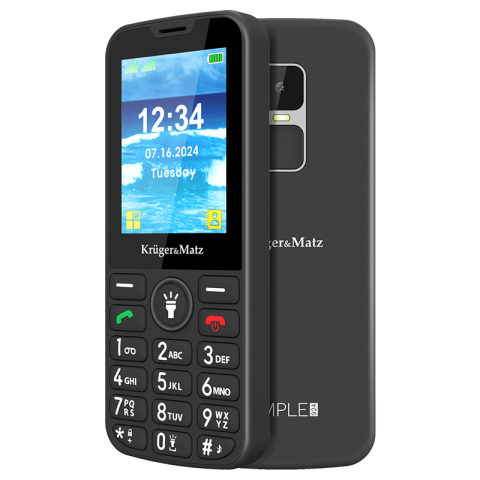 Kruger&Matz - Telefon Seniori Kruger&Matz KM0924 2G Dual SIM cu Buton SOS și Taste Mari