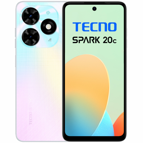 Telefoane Mobile - Telefon Tecno Spark 20C, Dual SIM, 4GB RAM, 128GB, Mystery White
