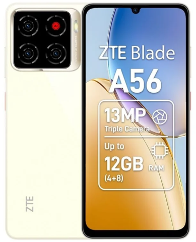 ZTE - Telefon ZTE Blade A56, 4g, Display 6,75” 90Hz, 128gb, 4gb ram, Gold