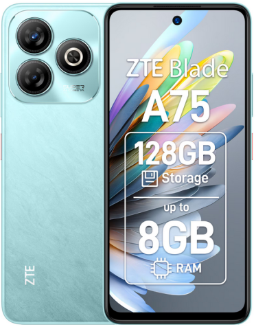 ZTE - ZTE Blade A75 128GB 4GB RAM verde – vedere frontală