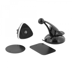 Suport auto pentru telefon Tellur, magnetic, montare geam/bord cu ventuza, Negru [3]