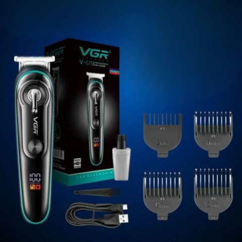 Uscator par - Aparat de tuns parul profesional, display LED baterie, acumulator reincarcabil, 4 marimi, 4 viteze, Negru