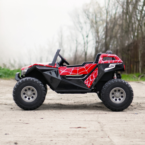 UTV Electric Copii Roșu XXL  4x4, 500W, 24V, 4 Locuri, Roți EVA, Scaun Tapițat, ATV Mașinuță Electrică Premium 3-12 Ani [4]