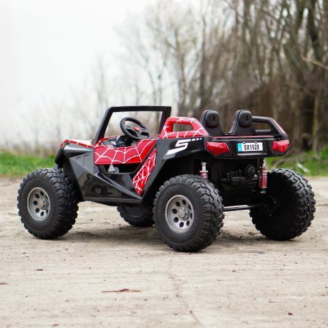 UTV Electric Copii Roșu XXL  4x4, 500W, 24V, 4 Locuri, Roți EVA, Scaun Tapițat, ATV Mașinuță Electrică Premium 3-12 Ani [3]