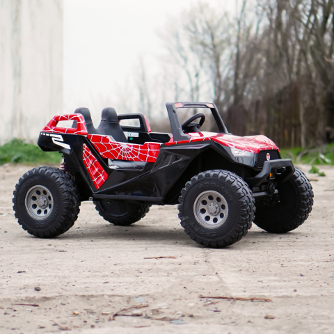 UTV Electric Copii Roșu XXL  4x4, 500W, 24V, 4 Locuri, Roți EVA, Scaun Tapițat, ATV Mașinuță Electrică Premium 3-12 Ani [7]
