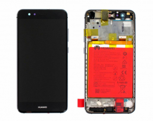 Display-uri si Touchscreen-uri - Ecran Display Huawei P10 Lite cu rama si acumulator Negru, Service Pack