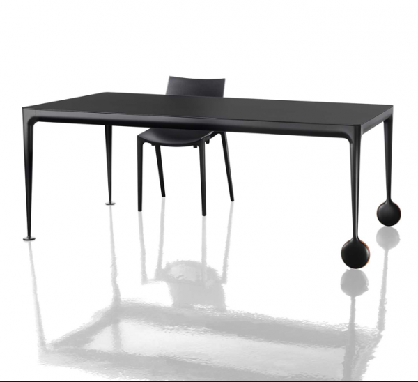 Table Big Will 240x110cm – Magis - Frame in Aluminium Painted Black 5130 and Tempered glass matt black [3]