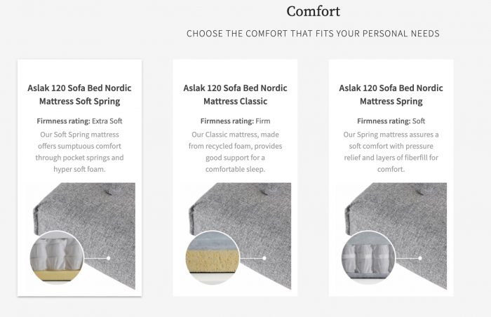 Aslak 120 Sofa Bed Nordic Mattress Soft Spring , from Innovation Living Denmark [9]