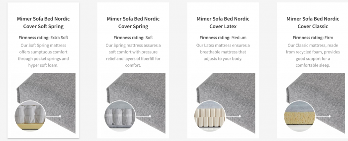 Mimer Sofa Bed Nordic Cover Soft Spring with Arms, from Innovation Living Denmark [9]
