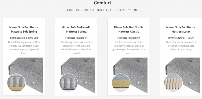 Mimer Sofa Bed Nordic Cover Soft Spring with Arms, from Innovation Living Denmark [9]
