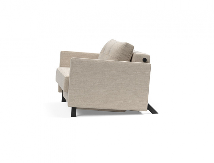 Fotoliu Extensibil Cubed cu Brate Tapitate si Picioare Metalice Negre Innovation Living [3]