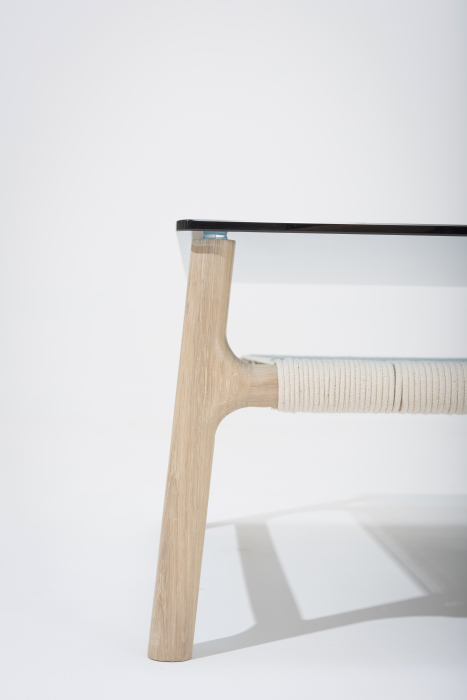 Fawn coffee table solid oak structure and glass top 120x60x30cm Gazzda [17]