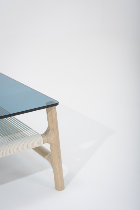 Fawn coffee table solid oak structure and glass top 120x60x30cm Gazzda [15]