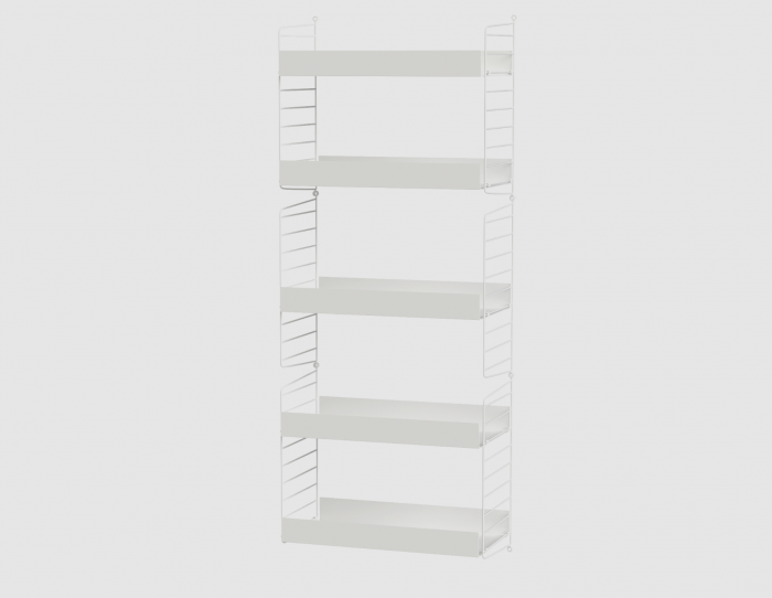 Mobilier modular Living Room B String Furniture Structura metallica vopsita alb, polițe orizontale, polițe înclinate [2]