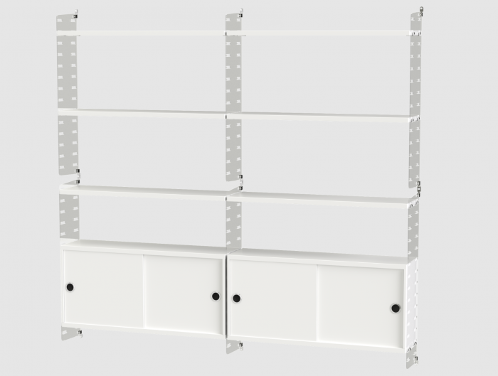 Modulat Livingroom SET C  String Furniture Lacquered White structure with shelves [2]