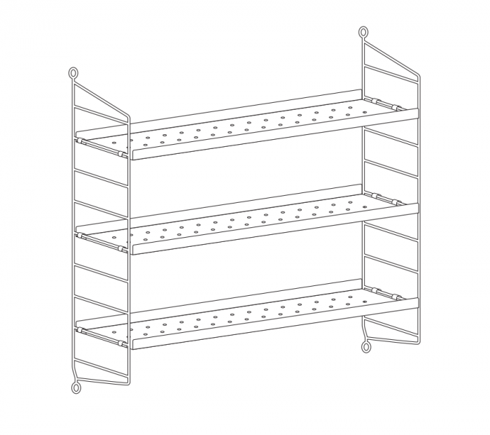 String Pocket Metal 60x50x15 cm. Lacquered and coated steel- String Furniture [4]