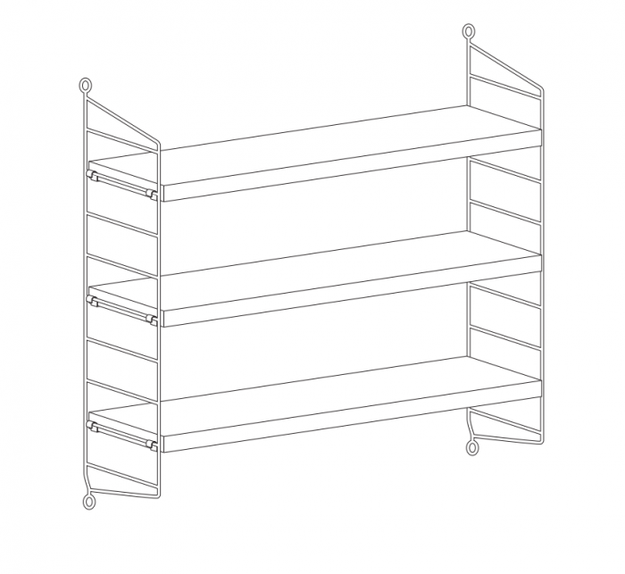 Mobilier Pocket 60x50x15 cm. Structură metalică lăcuită - String Furniture [5]