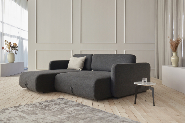 Vogan Lounger Sofa Bed Innovation Living 120x200cm  (Reversible) 577 Kenya Dark Grey [2]