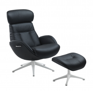Fotoliu Flexlux Ease Elegant- piele Platin Black [1]