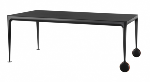 Mese fixe - Masa Big Will 240x110cm  – Magis - Cadru Aluminiu Negru 5130 si Blat Sticla Securizata neagră mată
