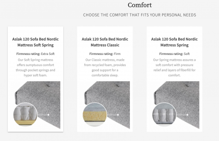 Aslak 120 Sofa Bed Nordic Mattress Classic, from Innovation Living Denmark [8]
