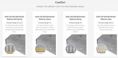 Aslak Sofa Bed Nordic Mattress Classic, from Innovation Living Denmark [7]