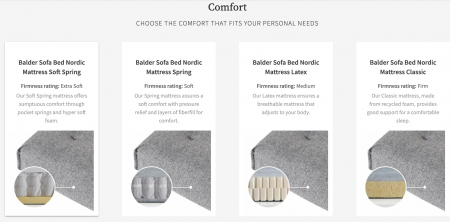 Balder Sofa Bed Nordic Mattress Soft Spring Arms, from Innovation Living Denmark [8]
