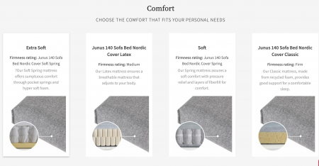 Junus Sofa Bed Nordic Cover Soft Spring with Arms, from Innovation Living Denmark [8]