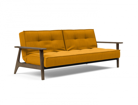 Innovation Living - Canapea Extensibilă Splitback Frej cu brațe din stejar băițuit Innovation Living